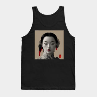 Beaux Animes Art, Ukiyo-e Irezumi Japanese Anime Girl Illustration Design Tank Top